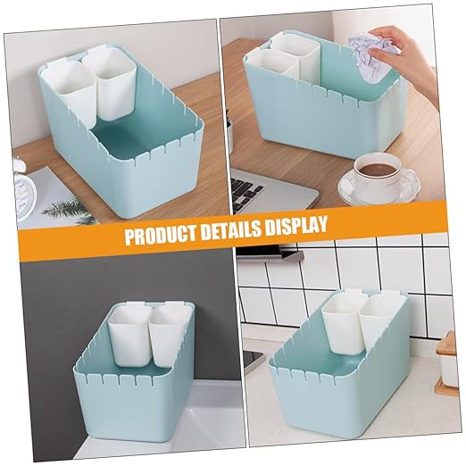 Desktop Trash Can with Wet Dry Separation Tabletop Wastebasket for Kitchen Office Home and Dormitory Use Practical Compact Garbage Bin with Sleek Modern Design