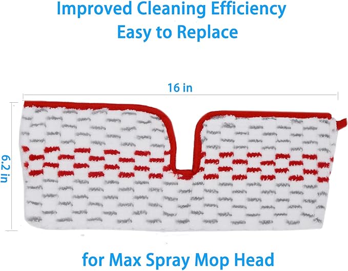 6 Pack Replace Mop Pads for Promist Max Microfiber Spray Mop Refill Washable Reusable Replace Spray Mop Pad Head