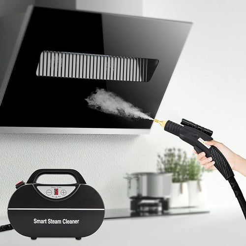 1800W Steam Cleaner High Pressure High Temperature Steam Cleaning Machine Multifunction Handheld Steam Cleaning for Kitchen Car Stoves Windows FloorsLong Hose (Black)