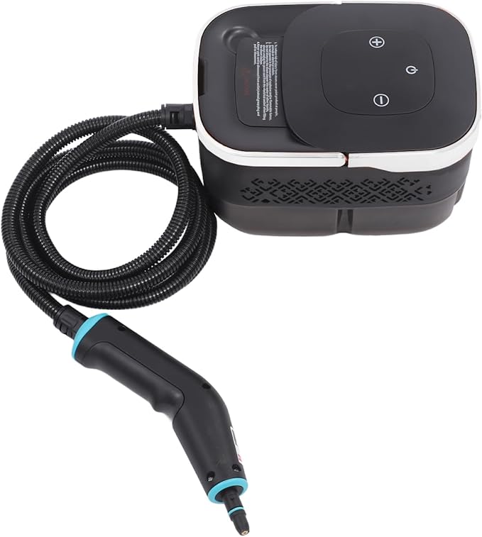 Steam Cleaner 15s Heat-Up 42.27 oz Tank Steam Cleaner for Home with 6-Level Adjustable Steamer Handheld Steam Cleaner for Dirt Tile Grease Grout (White Black)