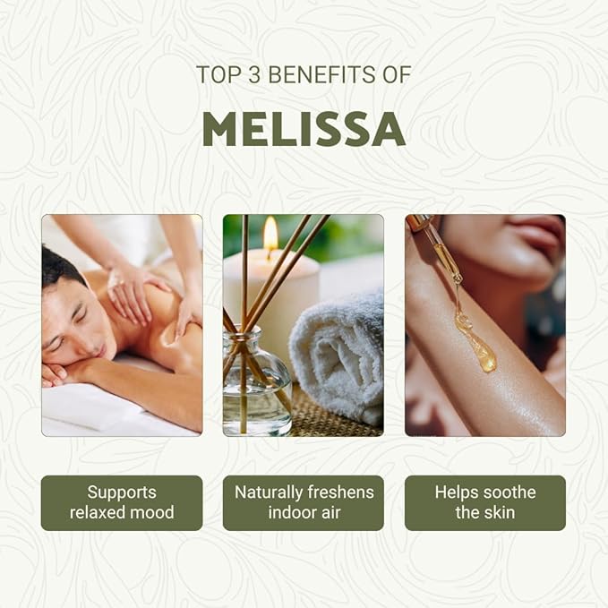 Melissa Essential Oil - Direct from Bulgarian Sustainable Farms - Steam Distilled - Aceite Toronjil for Aromatherapy Massage Diffuser DIY Candle and Soap Making - 5ml