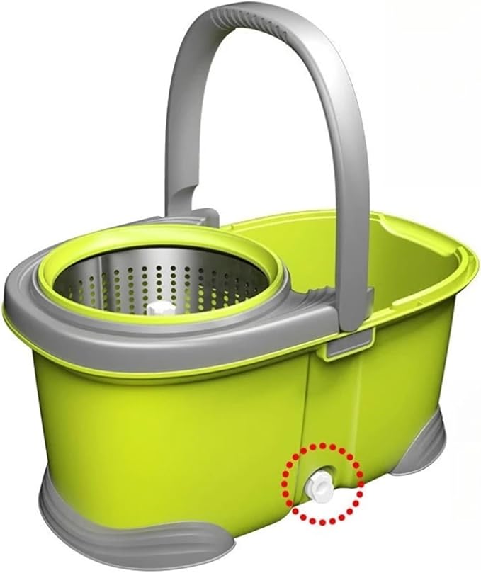 Spin Mop Bucket Dual Drive Hands Free Wringer Microfiber Set 360 Self Press Wringing Easy Clean Home Kitchen Floor(Style1 2 Hands)