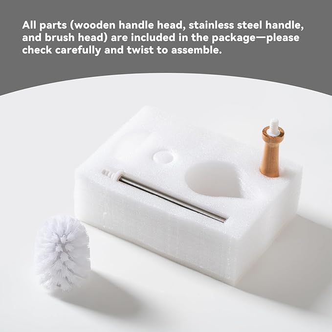 Toilet Brush Holder Set - Ceramic Silver Toilet Scrubber Brush with Duck Base Bathroom Cleaning Brush 7.5 Cute Toilet Brush Organizer Home Decor&amp Easy Wipe Clean