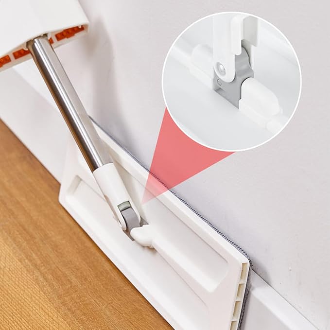 Microfiber Floormop – 49.6x14.1x4.3in Flat Wet Dry Dustmop Sellf-Wringer Stainless Steel Handlemop | Reusable Machine Washablemop Pads Easy Household Cleaning Tool for Home Offices