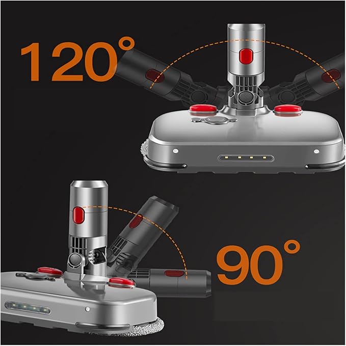 Electric Cleaning Mop Wet Dry Mopping Head Compatible with Dyson V10 V8 V7 V11 Vacuum Cleaner Suction and Mop Brush Head with LED Light