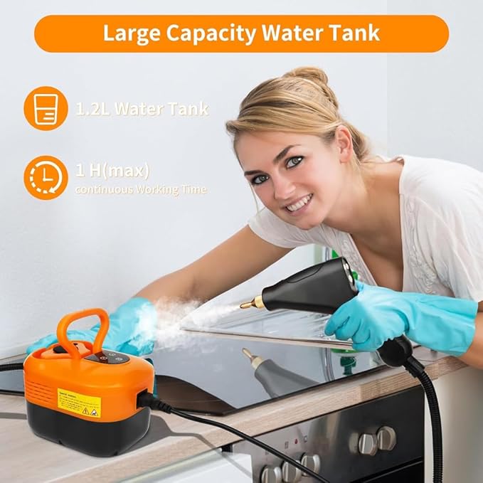 Steam Cleaner for Home &amp Car Detailing 2500W Handheld High Pressure Steamer for Cleaning Portable Car Steamer for Home Kitchen Tile Floor Couch CleaningBlack