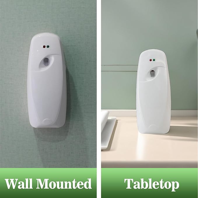 Automatic Air Freshener Dispenser 2-PackHistely Auto Air Freshener Spray Dispenser Wall Mounted or Free Standing Battery Powered w/Interval Spray Setting for Commercial &amp Home UseNo Drilling(Whi