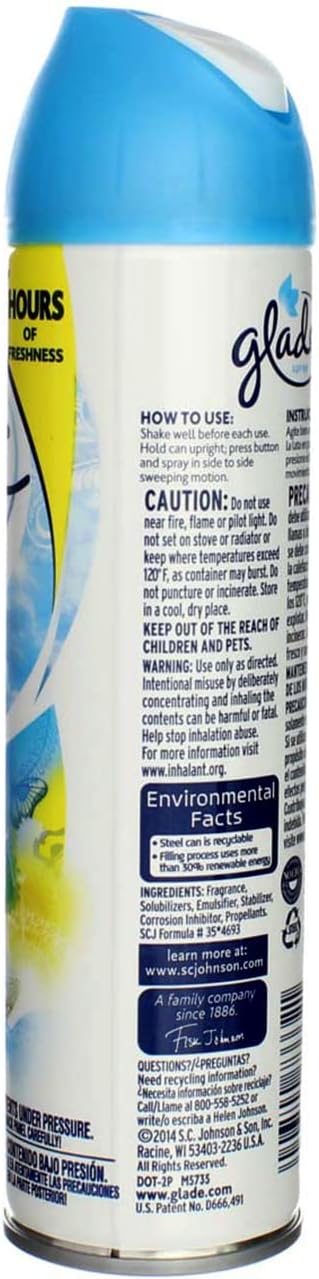 Glade Clean Linen Spray Air Freshener 8 oz (Pack of 12)