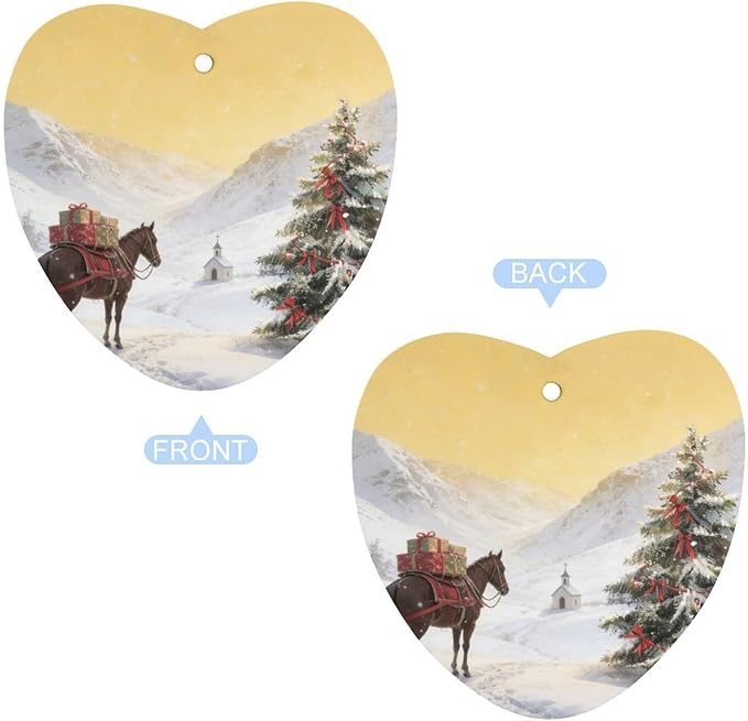 5PCS Car Air Freshener Hanging Personalized Double Sided Snowy Xmas Horse Car Fresheners Long Lasting New Cars Scents Cute Automotive Freshies for Closets Drawers (tea)
