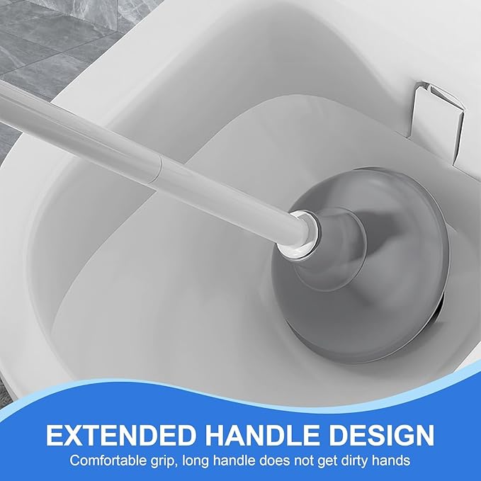 3 in 1 Toilet Plunger Bowl Brush and Holder with Crevice Cleaning Brush Wall Mounted Household Bathroom Cleaning Tools Combo Set