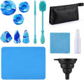 Glass Cleaning Kit - Reusable Silicone Accessories - Complete Kit to Clean your Piece Just Add Cleaner - Reusable Soaker Bag Brushes Mat Caps &amp Plugs Funnel &amp Microfiber Towel (12pc)