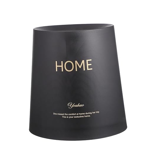 PRETYZOOM Lidless Round Trash Can Double-Layer Garbage Container for Bedroom Office and Bathroom Nordic Style Waste Basket Eco-Friendly Design Compact Black