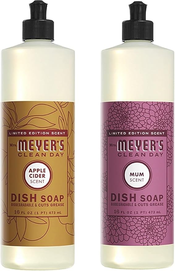 Mrs. MEYER'S Liquid Dish Soap Variety Pack 1 Apple Cider 1 Mum 2 CT