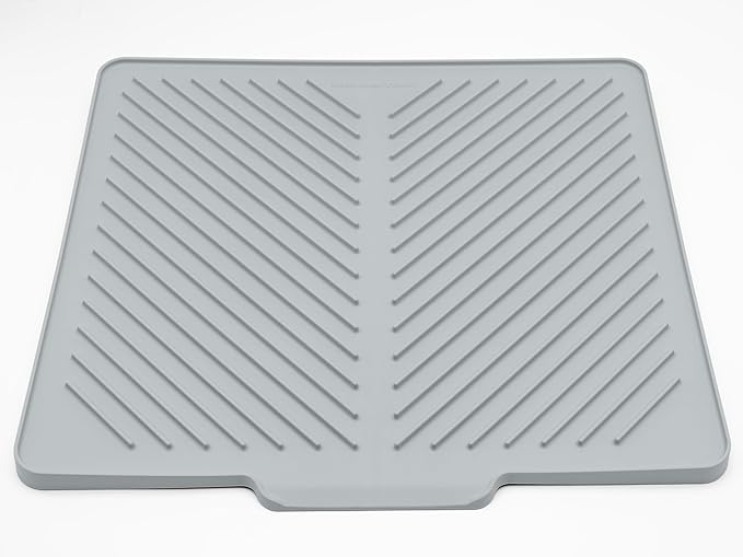 WeatherTech DishMat Drain- 16 x 18 Drip Dry Hand-Washed Dish Drying Mat Pebble