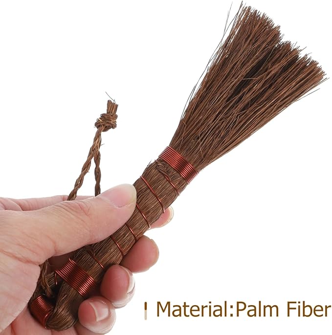 Bonsai Brush Handheld Gardening Brush Palm Fiber Cleaning for Planter Washing Indoor Outdoor Garden Care 5.31X1.18 Inch