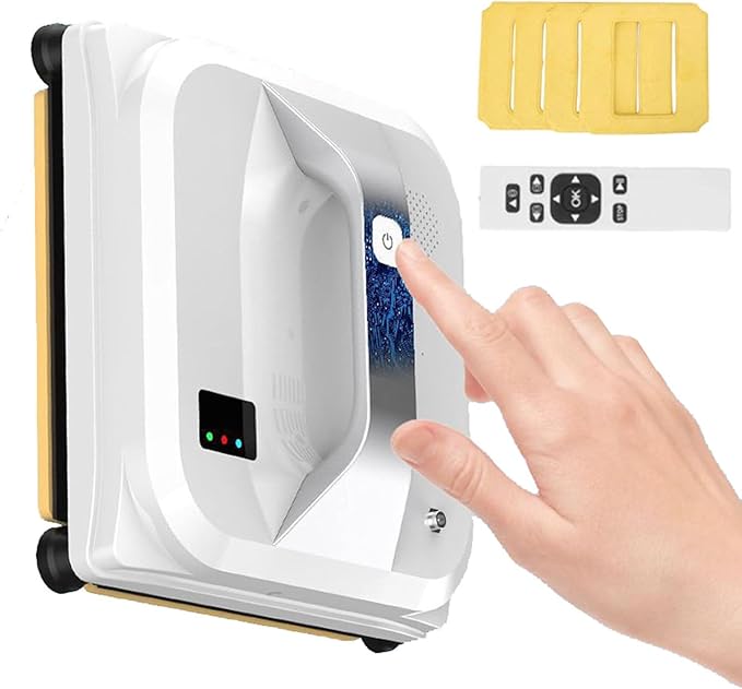 Smart Window Cleaning RobotHousehold Automatic Glass Cleaner RoboticStrong Suction| Intelligent Planningfor Outdoor/Indoor Windows Table Tile Ceiling