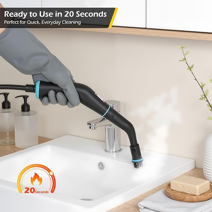 Dyna-Living Steam Cleaner 1500W Engine Steam Cleaner Handheld High Pressure Steam Cleaner for Cleaning Car Steamer with 42.2 oz Tank Portable Steamer for Car Detailing Home Floor Carpets Tile