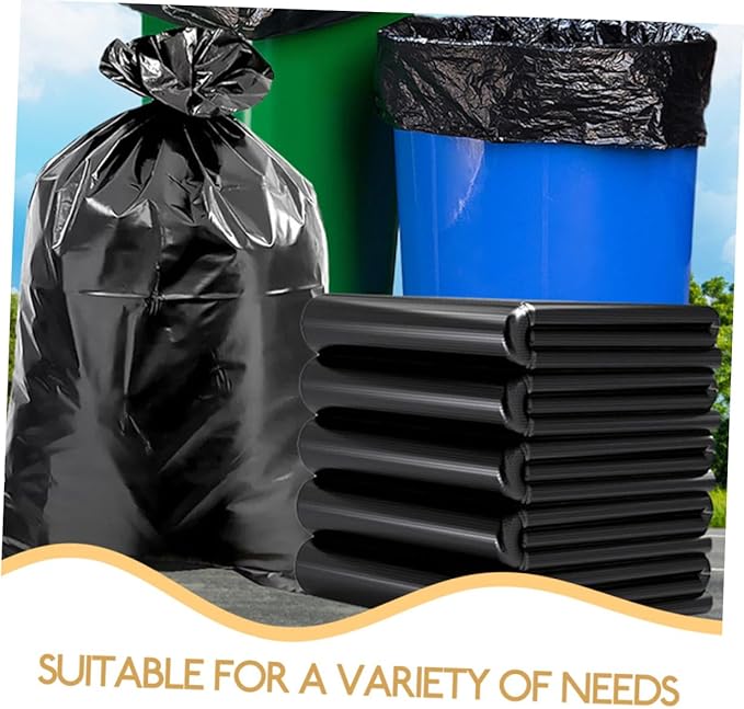Operitacx Heavy Duty Large Trash Bags 50pcs 60x90in Plastic Garbage Bags for Kitchen and Commercial Use Contractor Trash Can Liners for Office and Outdoor Waste Disposal