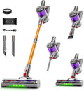 Cordless Stick Vacuum Cleaner 38Kpa Powerful Suction Vacuum Cleaner with LED Headlight Detachable Battery 8-in-1 Lightweight Handheld Vacuums for Pet Hair Carpet and Hardwood Floor Purple
