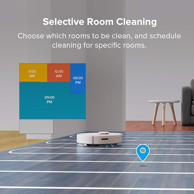 Roborock S6Pure Robot Vacuum Robotic Vacuum Cleaner and Mop with Adaptive Routing Multi-Floor Mapping Selective Room Cleaning Super Strong Suction Extra Long Battery Life Works with Alexa(White)