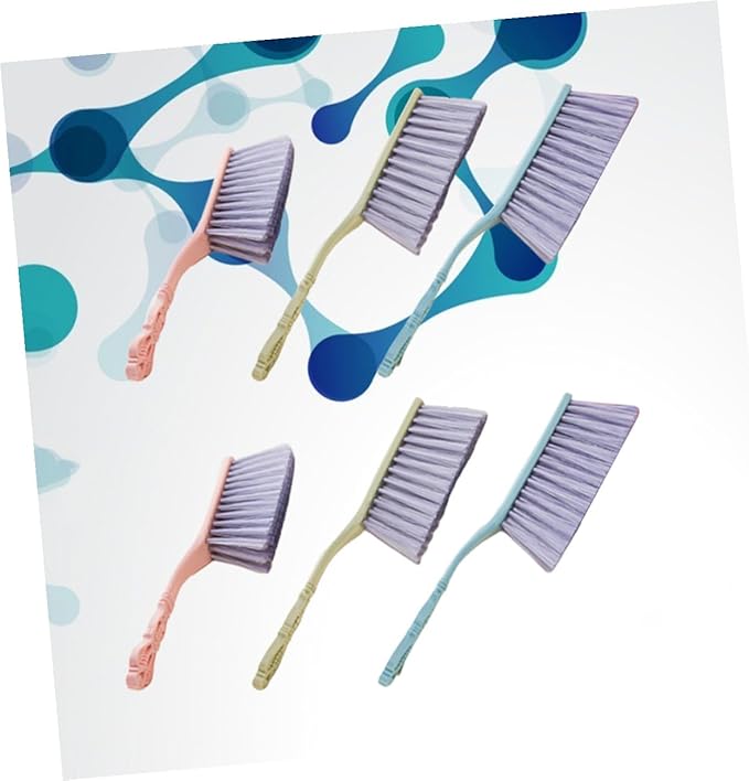 CHILDWEET 6pcs Thick Hollow-Handle Cleaning Brushes for Sofa and Bed Dusting Household Dust Removal Tool Set in Blue Green and Pink for Furniture and Home Cleaning