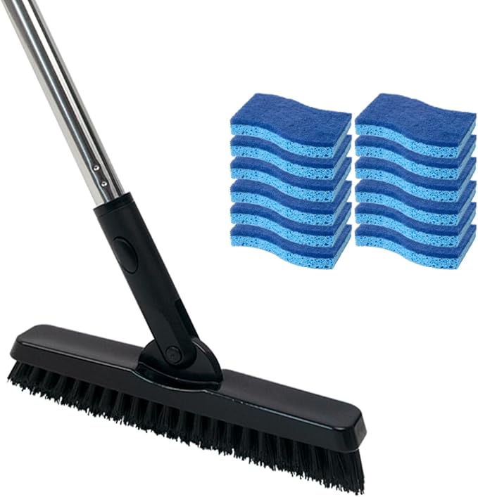 CELOX Grout Brush with Long Handle and Blue 12 Pack Non-Scratch Dish Sponge
