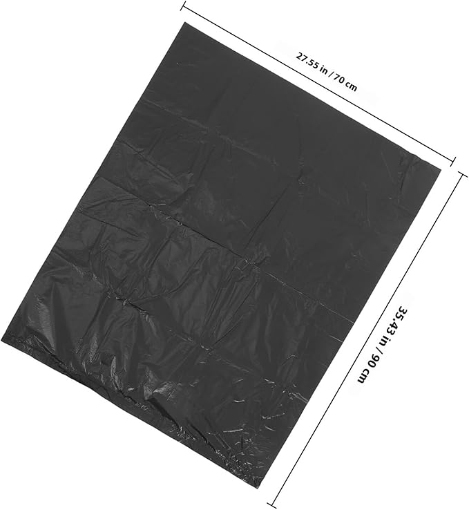 SECFOU Heavy Duty Kitchen Trash Bags 70x90cm 50pcs Thick Commercial Garbage Bags for Office and Property Cleaning Waste Disposal