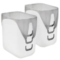 STORi Luup Bathroom Wastebasket 2pk Secure Grocery Bags Plastic Garbage Container for Vanity Laundry Room Kitchen Office 2.5 Gallon White Made in USA