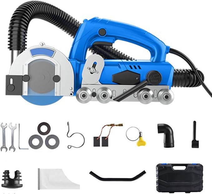 Electric Tile Gap Crevice Cleaning Machine Slotting Tool 9000r/Min Tile Joint Cleaner Tile Joint Cleaning Machine Portable Self-Vacuuming Floor Tile Seam Machine seamopening-1.2mm