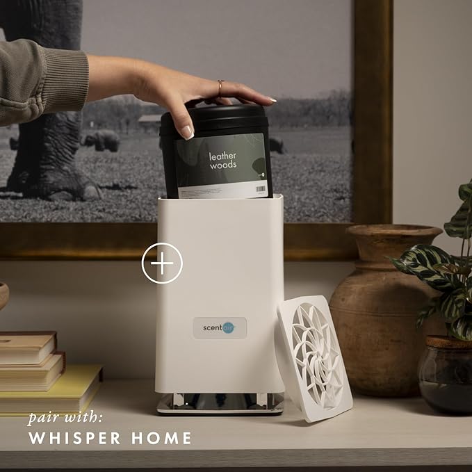 ScentAir Whisper Home Monthly Plug-in Refill Fragrance Cartridge for Home and Office Amazon Exclusive Leather Woods