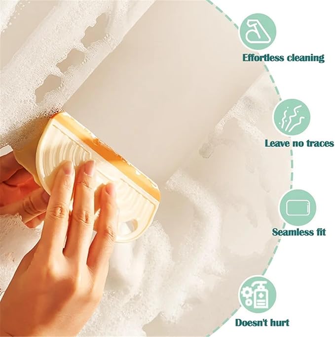 Glass Wiper Auto Glass Cleaning Tool Household Bathroom Kitchen Mirror Cleaning Wiper(Yellow-2pcs)