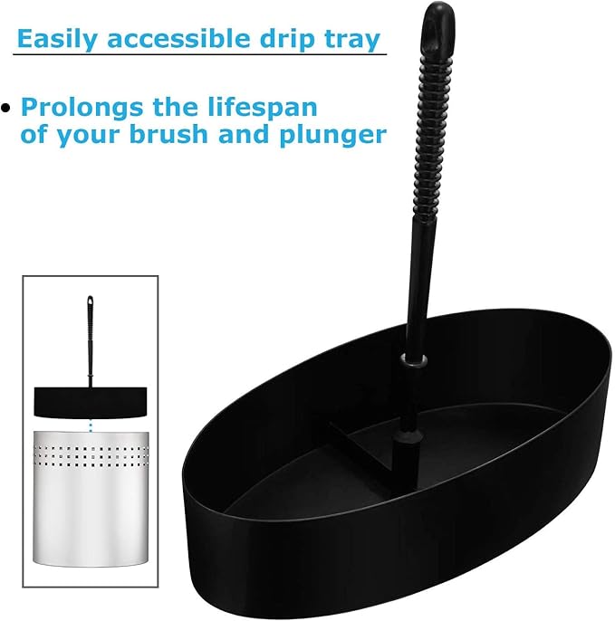 Blue Donuts Toilet Brush and Plunger Set with Holder Modern Chrome Bathroom Accessories Toilet Plunger and Toilet Bowl Brush Combo