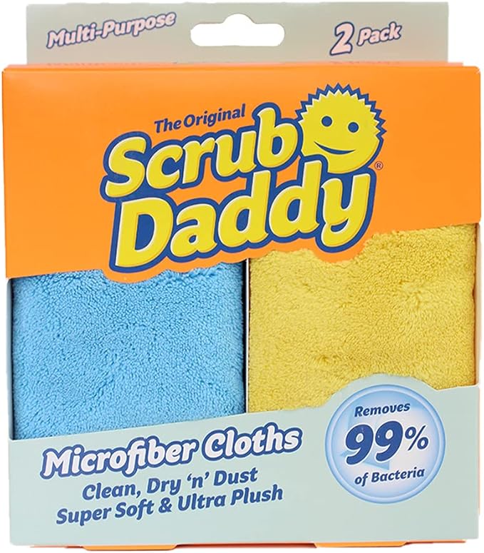 Scrab Daddy Microfibre Cloth - Blue and Yellow Twin Pack