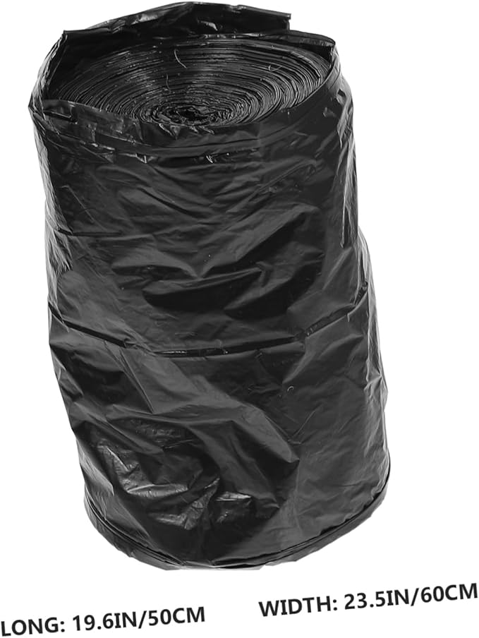 Mikinona 200Pcs Black Thick Disposable Toilet Trash Bags Portable Garbage Liners for Home Bathroom Use PE Leak-resistant Large for Easy Cleanup and Storage