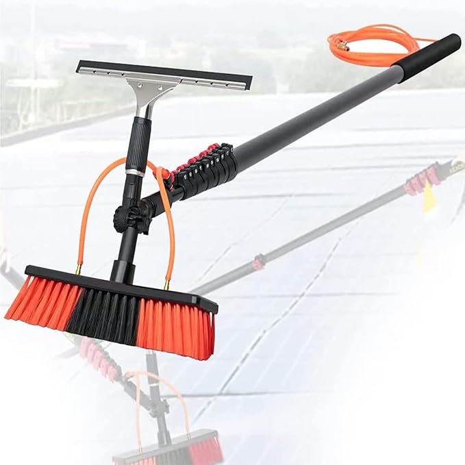Window Cleaning Set Window Cleaner Glass System Cleaning Equipment Tools Scrubbing Brush and Hose Scrubber with Squeegee 10.8m/36ft35cmbrushhead-6M/20FT