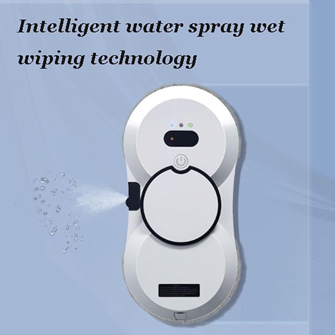 Intelligent Window Cleaning Robot Indoor and Outdoor Wet and Dry Use Remote Control Intelligent Edge Detection System Suitable for Windows Tiles Bathrooms Black