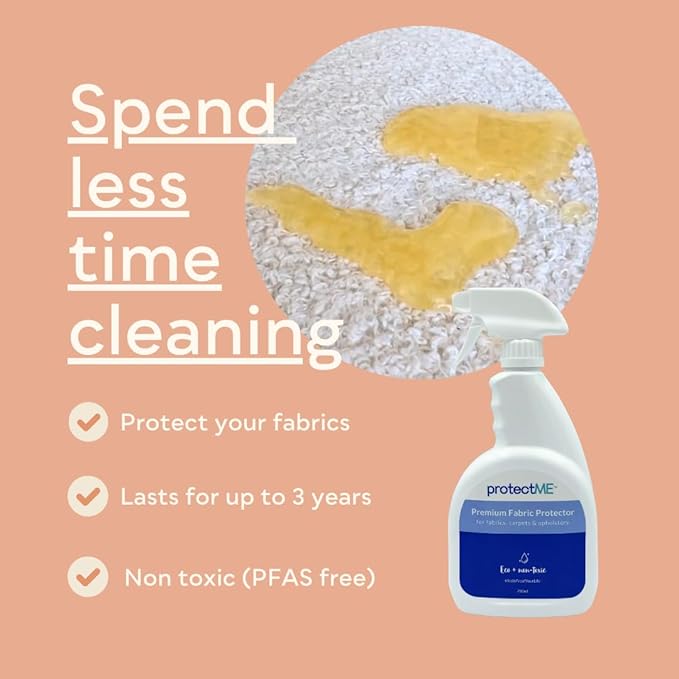 Fabric Protector and Stain Resistant Spray - Upholstery Fabric Spray for Stain Guard for Carpet Shoes Couch Sofa - Non Toxic Water Based Furniture Protector - 25.4 Fl. Oz.