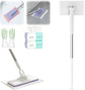 Snap Grip Mini MopCloth Changing Mini Mop 44.5 inch Lazy Automatic Gripping Zero Touch Grip-Mops Compatible with Swiffer &amp Face Towels 360 Rotating Mops for Whole House Cleaning (2 Face Towels)