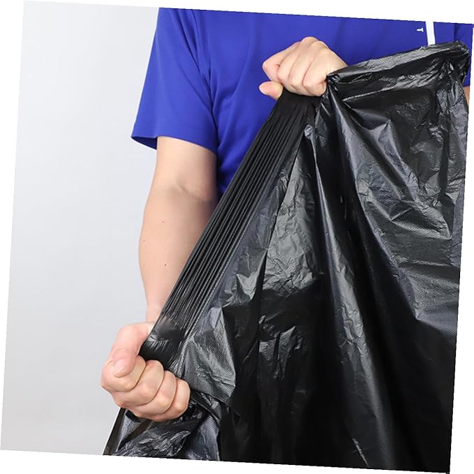 50pcs Large Heavy Duty Trash Bags 80x100cm Black Garbage Bags for 100l Kitchen Office Outdoor and Commercial Use