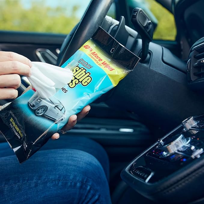 Invisible Glass 90161-6PK Large Glass Cleaning Wipes for Streak-Free Windows Mirrors and Glass Lint-Free Ammonia-Free Tint-Safe for Home and Auto Flat Pack 28 Count (Pack of 6)