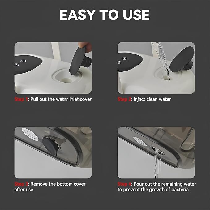 Steam Cleaners 2500w Handheld Wallpaper Steamer with 3 Brush Heads Smart Touch 1.2l Water Tank Portable High Pressure Steam Cleaner Steamer for Cleaning (White)