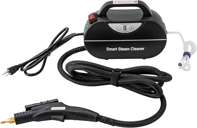 YIYIBYUS Handheld Steam CleanerHandheld Steam Cleaner 1800W Car Steam Cleaner for Home Use Wet &amp Dry Adjustable (Black)