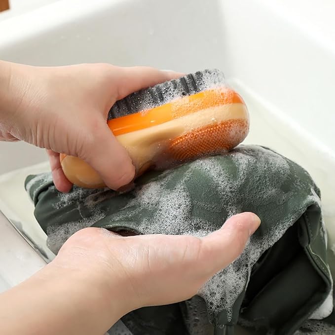 Silicone Household Clothes Washing BrushTwo-Sided Laundry Stain Remover Brush for Clothes Underwear 3 Pack