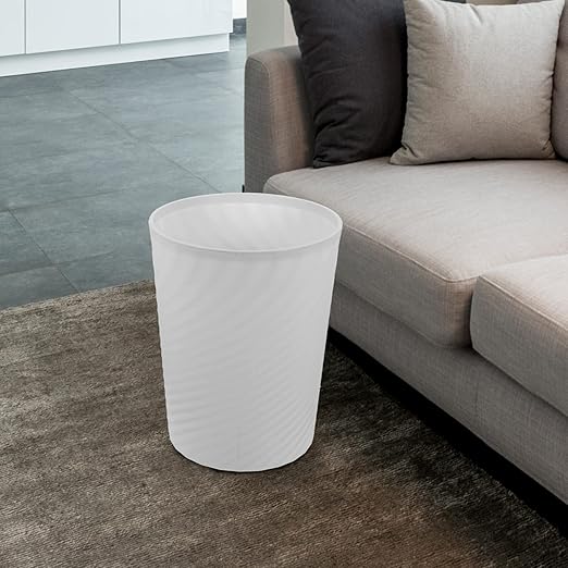 2pcs Household Trash Can Creative Simple Plastic Wastebasket for Bedroom Office Living Space Easy to Clean Versatile Garbage Container White
