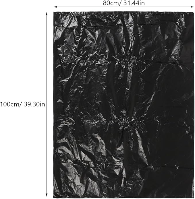 25 Pack of 80x100cm Thickened Hdpe Trash Bags Leakproof Durable for Home Office Use