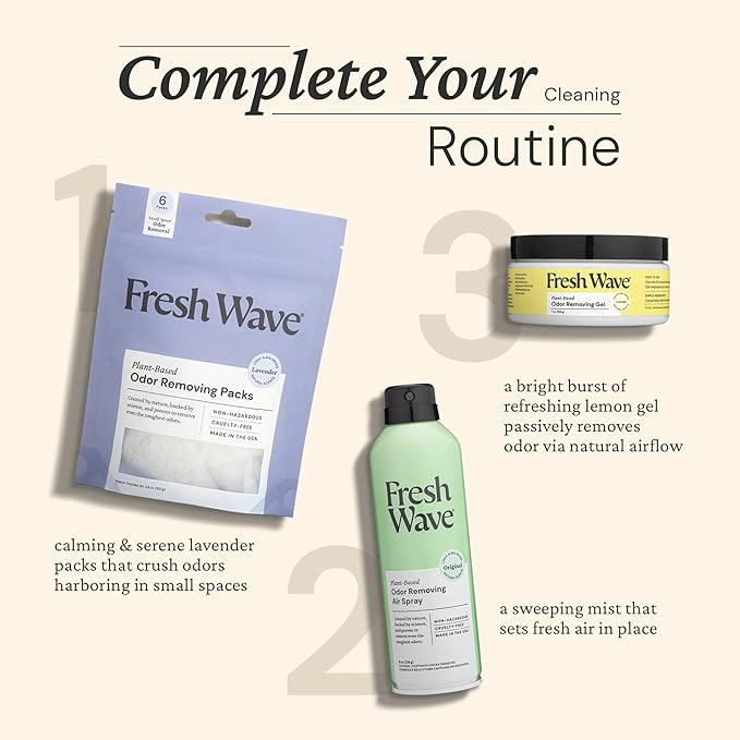 Fresh Wave Lavender Odor Removing Gel &amp Packs Bundle: 3-Pack 7 oz. Gels &amp Packs + Pod Combo