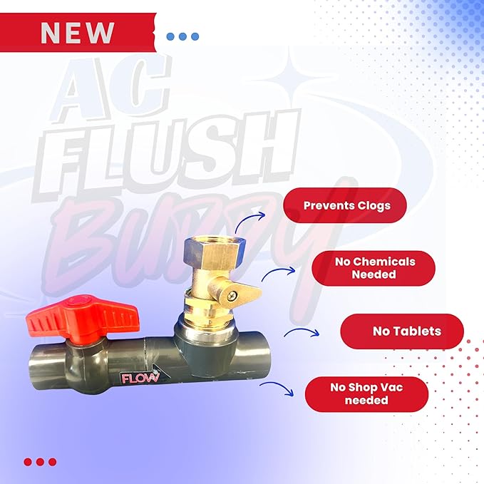 AC Drain Line Cleaner Tool Unclogger - Condensate A/C Cleaner Flush HVAC Maintenance Cleaner Ac Drain Line Cleaner No Refills Tablets or Vacuum. AC Flow Line Tool No More Clogs Ever
