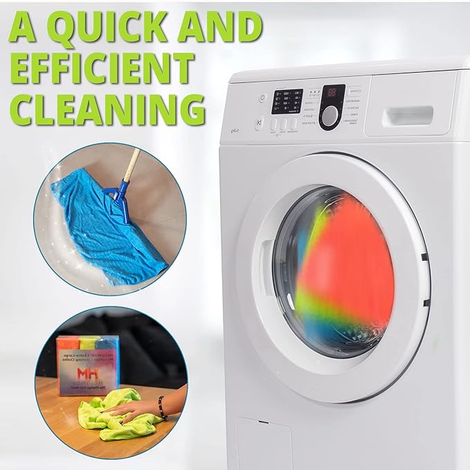 HELOMOR 3 Extra Large Microfiber Cleaning Cloths 30x18 Floor Towels for Squeegee Mop Reusable Multi-Purpose Cleaning Rags for House Kitchen Car &amp Windows Highly Absorbent Lint-Free