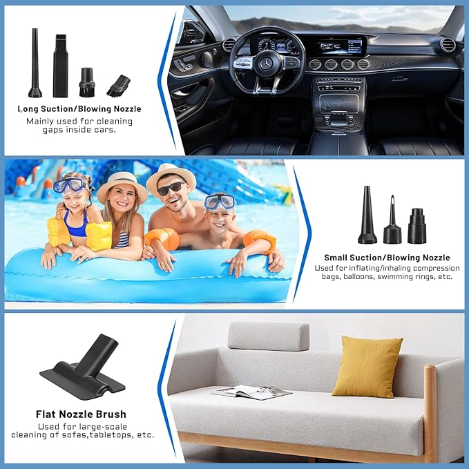 Handheld Vacuum Cleaner 22000Pa Powerful Car Vacuum Cleaner Cordless Mini Vacuum Lightweight Air Duster Portable Rechargeable Vacuum for Car Home Kitchen