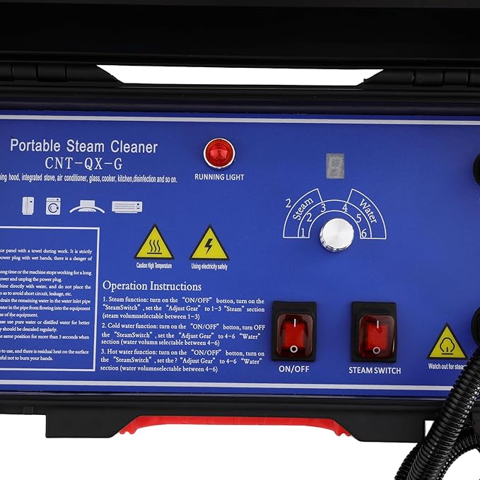 Electric Steam Cleaner Handheld Steam Cleaning Machine 110V 1700W 3-5Bar Portable High Pressure Steam Cleaner for Car Floor Furniture Range Hood Bathroom